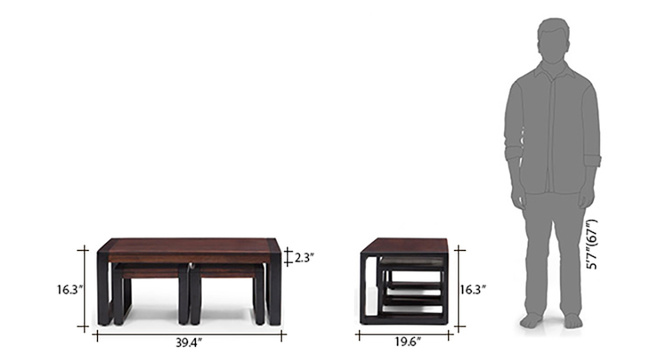 Quantico Coffee Table With Nested Stools
